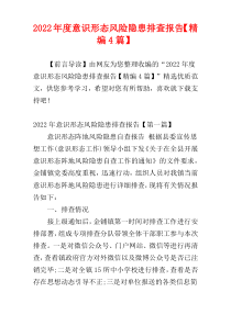 意识形态风险隐患排查报告2022年度【精编4篇】