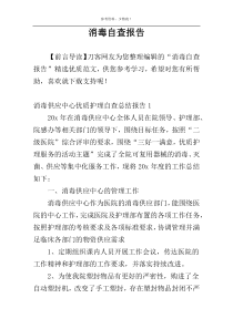 消毒自查报告