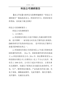 科技公司调研报告