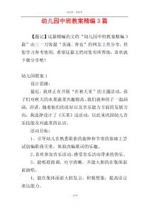 幼儿园中班教案精编3篇