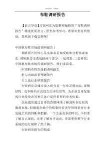 布鞋调研报告
