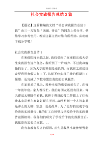 社会实践报告总结3篇