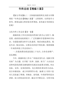 年终总结【精编5篇】