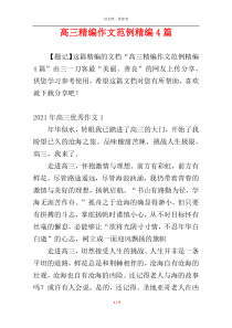 高三精编作文范例精编4篇