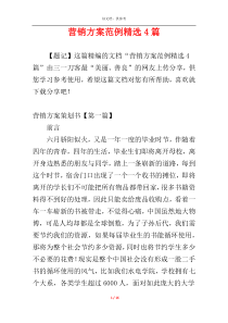 营销方案范例精选4篇