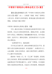 中青班干部培训心得体会范文【4篇】