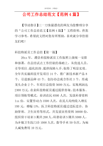 公司工作总结范文【范例4篇】