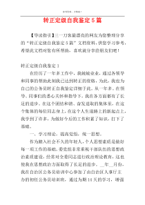 转正定级自我鉴定5篇