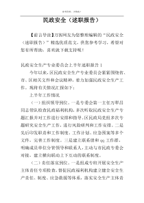 民政安全（述职报告）