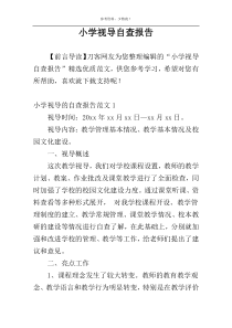 小学视导自查报告