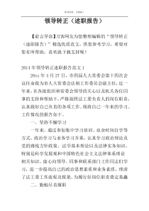 领导转正（述职报告）
