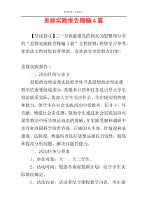 思修实践报告精编4篇