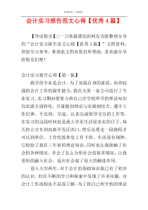 会计实习报告范文心得【优秀4篇】