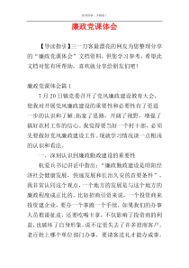 廉政党课体会