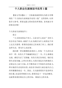 个人职业生涯规划书实用3篇