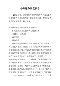 公共服务调查报告