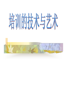 培训艺术与技术(教材)（PPT42页）