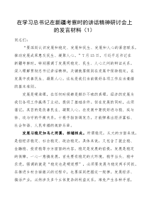 3篇x考察新疆重要讲话精神心得体会研讨发言