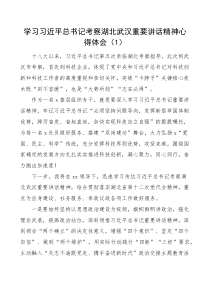 4篇心得体会x考察湖北武汉重要讲话精神心得体会