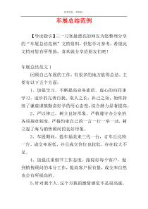 车展总结范例