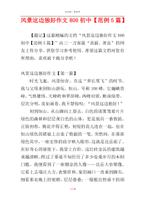 风景这边独好作文800初中【范例5篇】