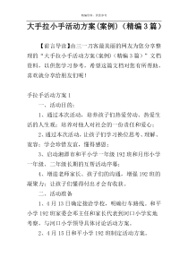 大手拉小手活动方案(案例)（精编3篇）