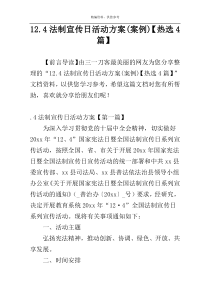 12.4法制宣传日活动方案(案例)【热选4篇】