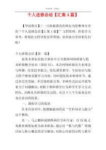 个人进修总结【汇集4篇】