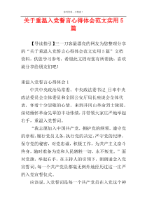 关于重温入党誓言心得体会范文实用5篇