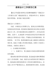 委派会计工作报告汇报