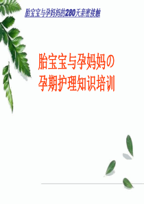 孕期护理知识培训