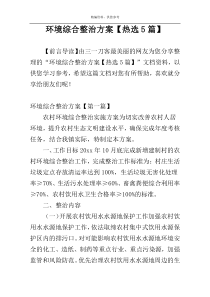 环境综合整治方案【热选5篇】