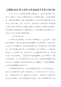 工信局2022年上半年工作总结及下半年工作计划