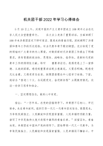 机关团干部2022年学习心得体会文稿
