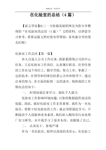 在化验室的总结（4篇）