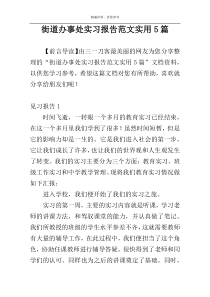街道办事处实习报告范文实用5篇