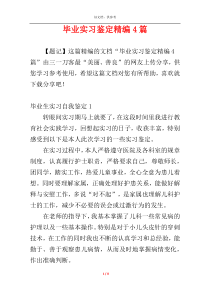 毕业实习鉴定精编4篇