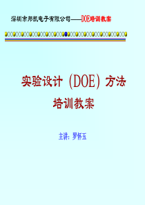 实验设计（DOE）方法培训教案