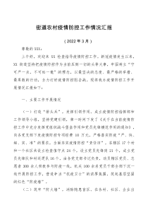 总结报告街道疫情防控工作情况汇报