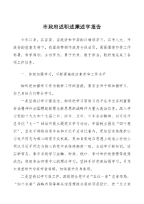 总结报告市政府述职述廉述学报告