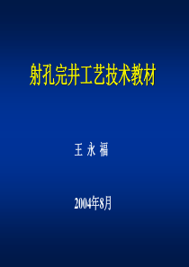 射孔完井技术培训教材