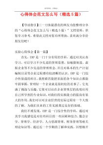 心得体会范文怎么写（精选5篇）