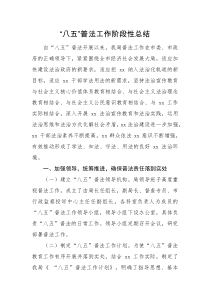 工作总结八五普法工作阶段性总结