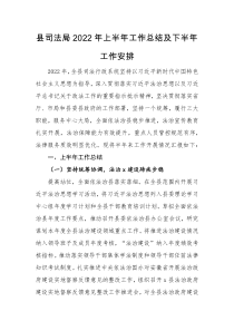 总结计划县司法局2022年上半年工作总结及下半年工作安排