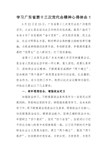 心得体会学习广东省第十三次党代会精神心得体会6篇