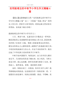 实用版难忘的中秋节小学生作文精编4篇