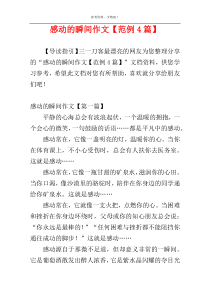 感动的瞬间作文【范例4篇】