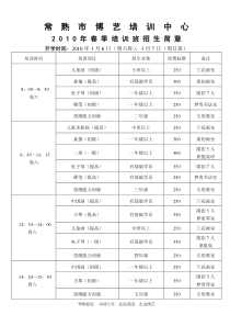 常熟市博艺培训中心XXXX年春季培训班招生简章