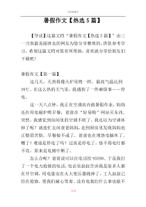 暑假作文【热选5篇】