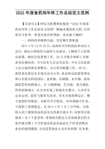 2022年度食药局年终工作总结范文范例